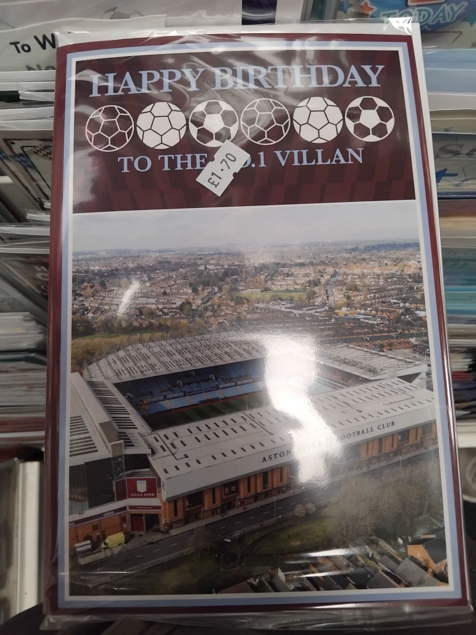 aston villa football club stadium birthday cards